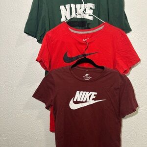 Nike T-Shirt Bundle - Red, Green, and Burgundy